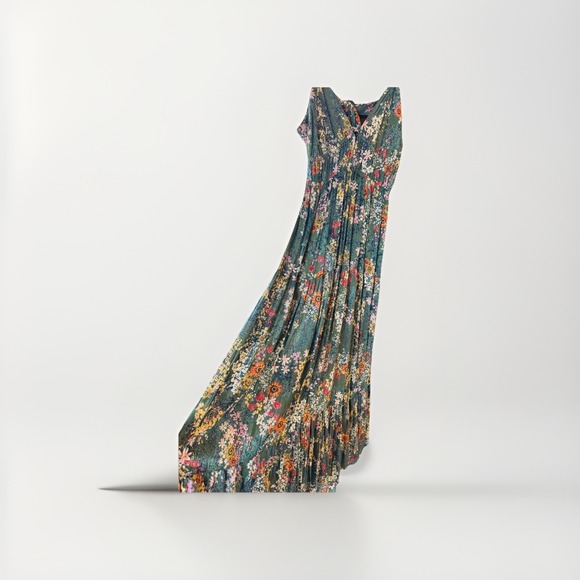 Angie Floral Maxi Sundress  NWT Ladies Large 59"Boho Keyhole Tiered Skirt - Picture 14 of 14